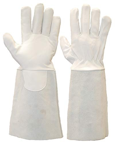 Ruvigrab Guante piel flor natural, manguito seraje 40cm