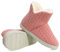 AONEGOLD Chaussons Montant Femmes Homme Hiver Intérieur Chaudes Pantoufles Peluche Doublure Bottes Tricotées Maison Antidérapante Slippers(Rose foncé,Taille 38-39)