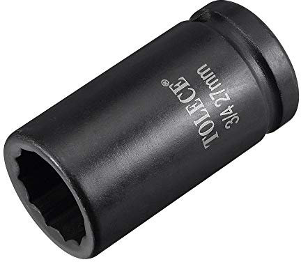 sourcing map Douille à choc profonde de 27 mm à 12 points, en acier CR-MO de 78 mm de longueur, tailles métriques