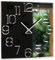 FLEXISTYLE quadratisch Digit 30 cm Durchmesser, ohne tickgeräusche modern, Design Acrylglas und Acrylspiegel, Wohnzimmer, Schlafzimmer (Schwarz), z120_1(0)-0-x 30cm, 30cm
