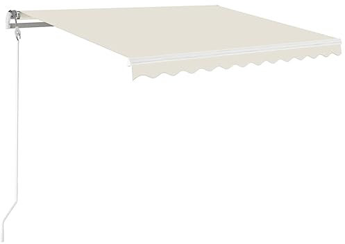vidaXL Gelenkarmmarkise Einziehbar mit LED Markise Sonnenmarkise Balkonmarkise Sonnenschutz Sichtschutz Fenster Terrasse Garten 350x250cm Creme