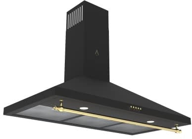 ALPHA Campana Decorativa Rústica Dorada GEA GOLD-90. Cristal Negro, 550 m3, Luz Led, Control táctil, Filtros Lavables **Alta Gama**?