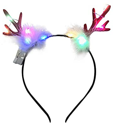 Weihnachten Stirnband, Blume Geweih Stirnband Elch Hirsch Tier Hörner Headwear Haarteil Rentiergeweih Stirnband Haarbänder Rentier Weihnachts-Haarreifen Haarschmuck Dekorationen für Frauen Mädchen