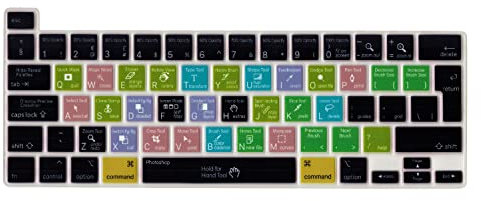 MiNGFi Silikon Photoshop Tastenkombinationen Tastaturschutz für MacBook Pro 13 M1/M2 A2338 (2020–2023), A2289 (2020), A2251 (2020–2021), Pro 16 A2141 (2019–2021) EU/ISO Tastaturlayout