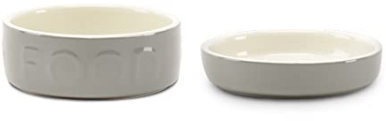 Scruffs Classic 2 Piece Cat Food & Saucer Set - Grey