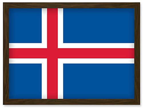 Artery8 Iceland National Flag Patriotic Vexillology World Flags Country Region Poster Artwork Framed Wall Art Print A4