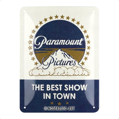 Nostalgic-Art Cartel metálico retro, 15 x 20 cm, Paramount – Classic Logo – Idea de regalo para amantes del cine, Official License Product (OLP), de metal, diseño vintage