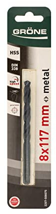 GRÖNE Forets à Métaux - Acier HSS - Compatible Avec Les Machines à Mandrin Traditionnelles - Vitesse de Coupe Élevée - ne Surchauffe Pas - 8mm 1 pièce