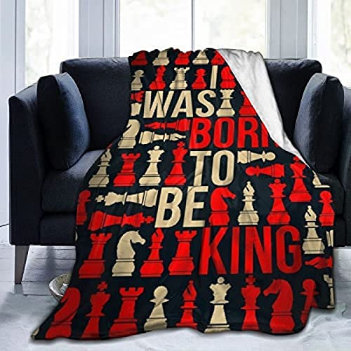 Wohn-&Kuscheldecken Schachspiel Spielen Ich Wurde Geboren Um König Zu Sein Kuscheldecke Flauschig Decke Warm Winter Weich Sofadecke Decke Couch Blanket Sofa Überwurfdecke 130X100Cm