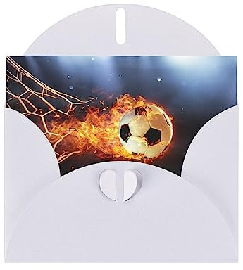 TOMPPY Grußkarte mit Fußball-Motiv, blanko, mit weißen Umschlägen, lustige Geburtstagskarte, Dankeskarten, 10,2 x 15,2 cm
