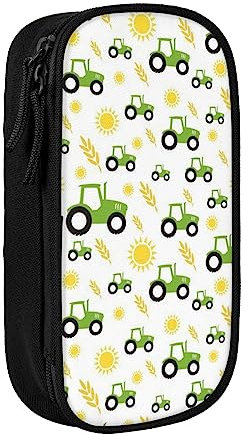 OPSREY Traktor Landwirtschaft gedruckt Große Kapazität Federmappe, Bleistifttasche, tragbare Schreibwarentasche, multifunktionaler Organizer