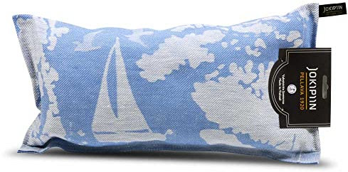 POOL Total Jokipiin Premium Saunakissen 40 x 22 cm - 100% Made in Finland - Reisekissen Ökotex Leinen Baumwolle Sauna Kissen Kopfstütze Wellness Nackenstütze Lieblingskissen Kopfstütze (1x Saaristo)