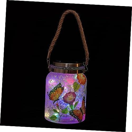 DOITOOL Solarglasleuchte Garten Solarleuchte Solarflasche 1 Stück Buntes Solar mit Hummingbird und Schmetterlingsdesign Dekorativ Energieeffizient für Garten und Landschaftsgestaltung