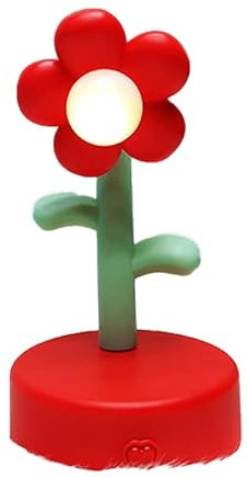 Mini-LED-Schreibtischlampe, Niedliche Blumen-Tischlampe, LED-Nachtlicht, Blumenform, Schreibtisch-Dekoration, Nachttischlampe, Tragbare Lesetisch-Nachtlampe, Schreibtischlampe für Kinder,(Rot)