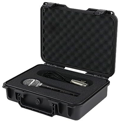 Liyirui Hardshell Mic Case, Microphone Storage Case With Pre-Cut Foam, Compatible With Shure SM58/PGA48/SM48S And Other Handheld Mic Waterproof,Shockproof,Dustproof,Black