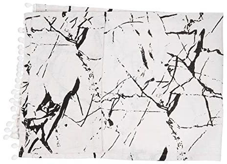 HOMSFOU Microwave Dust Cover Storage Marble Pattern Kitchen Cover for Appliances
