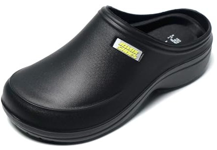 JOMIX Zuecos Sanitarios Hombre con Plantillas Extraíbles Zuecos Hombre Trabajo Hospital Cocina Jardín Clogs Zapatillas Ortopédicas Hombre, Negro, 44 EU