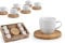 GICOS SRL Set 6 Tazzine Tazze da Caffè con Piattino in Bamboo