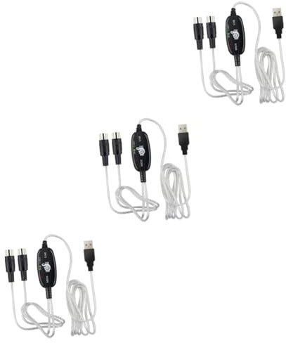 TOYANDONA 3pezzi Cavo Midi Usb Per Connessione Tastiera Musicale Adattatore Per Editing Musicale Compatibile Con e Installazione Facile e Veloce
