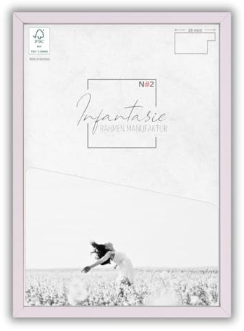 Infantasie 'N°2' Bilderrahmen 50x70 handgefertigt nach Maß | Flieder Pastell | MDF Holz-Design Collage Rahmen inkl. Kunstglas und Metall Aufhänger (Querformat & Hochformat)