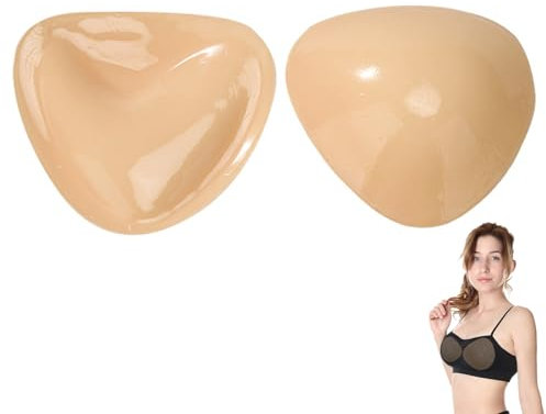 Annizhty Double Sided Sticky Bra Push Up 2PCS Boost Cups Adhesive Push Up Bra Inserts Pads Waterproof Triangle Silicone Chicken Fillet Sticky Bra Pads Inserts for Women Girls Bra, C Cup