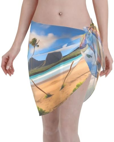 Hawaii Hot Air Balloon Enthralling Women's Short Sarongs Beach Wrap Cover Ups - Quick Drying, Sexy Pool Wrap for Water Park Fashion