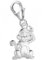 Goldene Hufeisen Charm Anhänger Affe 925 Silber Mattiert, Karabiner für Armbänder