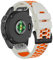 RosMank 22mm Quickfit Bracelet pour Garmin Fenix ​​8 Fenix E 47mm/7 Pro/7/6 Pro/6, Bracelet de Rechange en Silicone pour Epix/Approach S70 47mm/MARQ/Instinct 2/Forerunner 965/Descent G1 (BlancOrange)