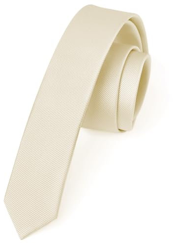 Enlision Krawatte Beige Schmal Seide Krawatten für Herren Einfarbig Schlips Champagner Hochzeit Party Krawatte 4cm Formelle Elegante Business