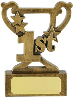 Trofeo per vincitore del primo posto con stella d'oro – premio campione mini coppa per un vincitore, eroe, vincitore del premio, vincitore, medaglia d'oro, più forte, numero 1, ornamento, regalo per