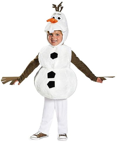 Koongso Olaf Kostüm für Kinder, Uni, Cartoon-Schneemann, Rollenspiel, Overall mit Kopfbedeckung, Tunika, Kind, Weihnachten, Halloween, Party, Verkleiden, Schule, Performance-Outfits