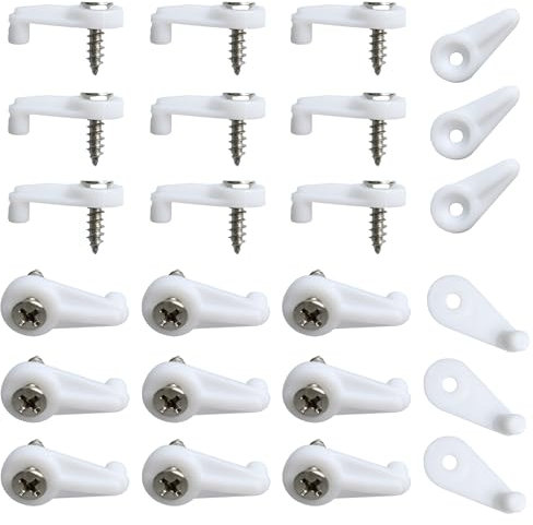 Adyoney 80 Pcs Glass Retainer Clips Kit, 4mm Glass Retainer Clip, White Glass Cabinet Clips, Glass Panel Clips with Screws, for Fixing Glass Cabinet Doors Wardrobe Mirror