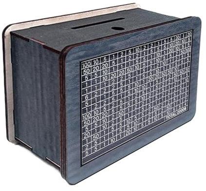 Geldsparbox Aus, Finanzzielbox Mit Ziel – Sparbank-Dekor Für Erwachsene – Fonds- Für Erwachsene Mit Zähler Und Ziel Für Kinder, Familie, Freunde Und Frauen