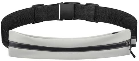 Cintura riflettente – Fascia regolabile in gomma impermeabile con tasche sudore ad alta capacità e ingresso per cavo auricolare – Perfetto marsupio running e marsupio corsa per corsa e attività all'ap