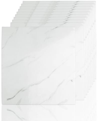 HOMMDECO Lot de 10 autocollants en marbre à décoller et à coller - Panneaux muraux imperméables - Gris - Pour salle de bain et salon - Décoration murale