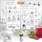 Yamobi 6er Set Rub On Sticker Weihnachten, Weihnachtsgrüße Transferfolie für Kerzen, Möbel, Glas, Holz, Fotoalbum, DIY Weihnachtsdeko Sticker Aesthetic