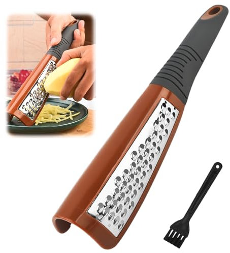 EACHPT Reibe Edelstahl,Käsereibe, Zitronenreibe, Muskatnuss, Ingwerreibe, Knoblauchreibe Ideal für grobes und feines Reiben, inkl.Reinigungsbürste