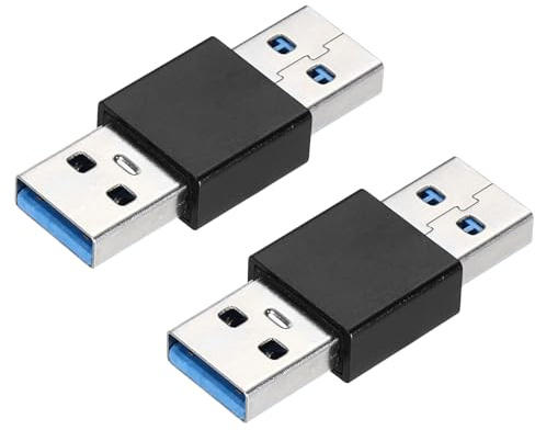 sourcing map USB Male to Male Adapter USB 3.0 Coupler 2 Pcs Black | Male to Male Connector Converter for Phone Laptop Car