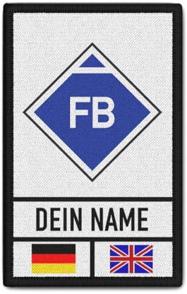 Copytec Rank Patch 9,8x6cm personalisierbar Hilfswerk Dein Name Flagge #44434