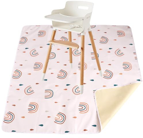 Spritzmatte Baby Hochstuhl 110x110cm, Hochstuhl Unterlage Wasserdicht Rutschfest Spritzwassergeschützt, Verwendet Essen Verschmutzung Bodens Vermeiden