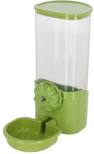 Kerbl Pet Dispensador de Agua 850 ml, para Conejos y Animales pequeños, Rejilla de fijación, Tapa extraíble, Plástico, No gotea, Verde|Transparente