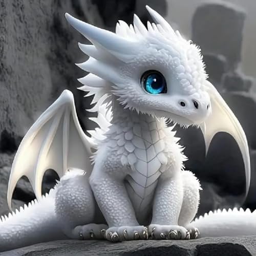 Komplettes 5D-Diamant-Malerei-Set, Drache, diamant-Malerei für Erwachsene und Kinder, Diamantkunst mit Strasssteinen für Heimdekoration, 30 x 30 cm