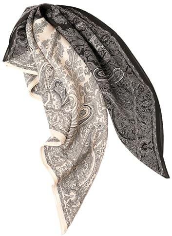 Prettystern Seidentuch 65x65 cm – Damen Halstuch aus 100% Seide, leicht & luftig für Frühling Sommer, quadratisches Kopftuch SeidenSchal