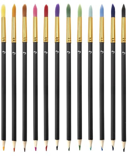 Ideen mit Herz 12 Aquarell-Stifte mit Pinsel | 2 in 1 | 12 Farben | Buntstifte mit Nylon-Pinselspitze