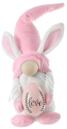 MUELODSIC Zarter Plüsch Osterwichtel Hase ohne Gesicht Stoff Figur mit Ei Osterdekoration für Frühling und Fest