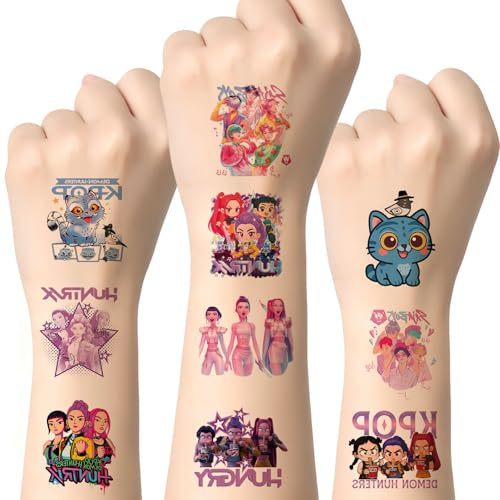 40 Blatt Hunters Temporäre Tattoos für Kinder, Geburtstagsgeschenke, Film Hunters Dekorationsaufkleber, Geschenke für Mädchen und Jungen, Klassenpreise, Karneval, Weihnachtsgeschenke