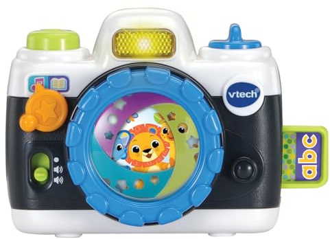 VTech -Baby Baby-Spiegelreflexkamera, Fotos und Erinnerungen, Vintage-Spielzeug für Babys ab 9 Monaten, interaktive Kamera, 2 Spielmodi, ESP-Version
