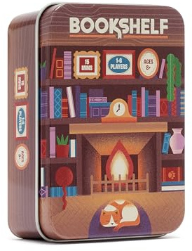 Librerie d'Alley Cat Games | À partir de 8 ans | 2 à 4 joueurs | Jeu coopératif empilable | Jeu de cartes d'adresse et d'équilibre et tour de livre dans une boîte de voyage | Défi de table coopératif