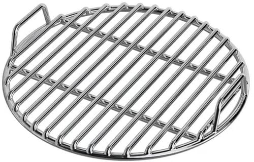Wilafury Edelstahl-Grillrost, extra Dicker runder Grillrost-Ersatz mit Griff, für Holzkohle-Smoker-Lagerfeuer, 38 cm