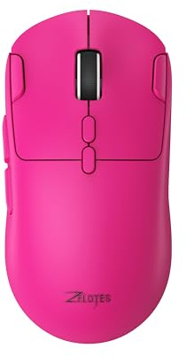 zelotes Mouse Gaming Wireless Bluetooth,Ricaricabile,Ultra Leggero 60g con 9 pulsanti programmabili,BT/USB 2.4G / Type-C,Mouse Senza Fili Ergonomico per PC,Laptop,Tablets,Rosso